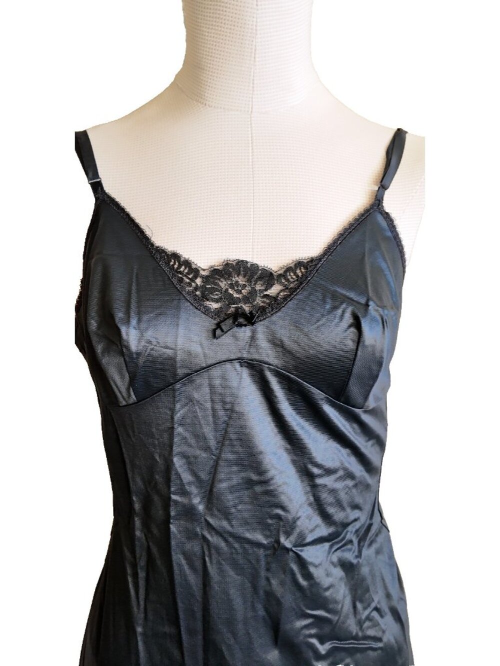 Vintage black slip dress nightgown size small